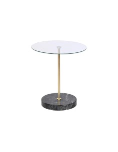 Mesa auxiliar pie mármol y base cristal