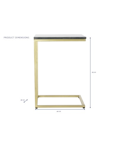 Mesa auxiliar metal/mármol negro