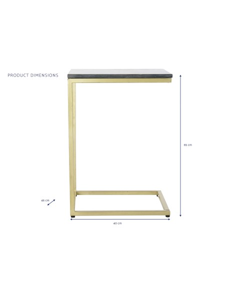 Mesa auxiliar metal/mármol negro