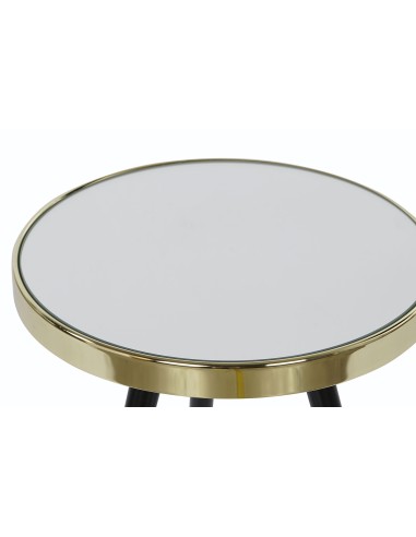 Mesa auxiliar Negro-Oro con espejo