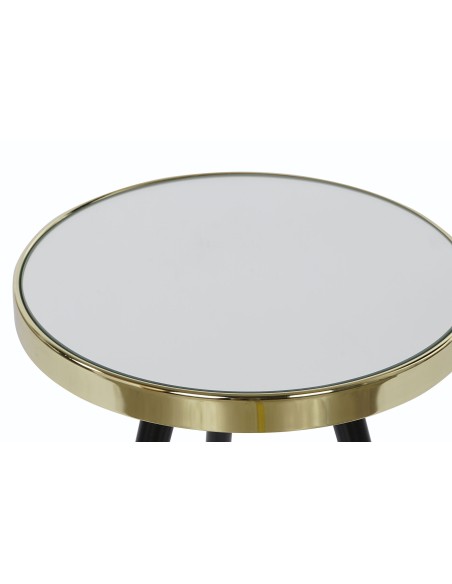 Mesa auxiliar Negro-Oro con espejo