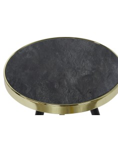 Mesa Auxiliar Redonda Negro-Oro 2