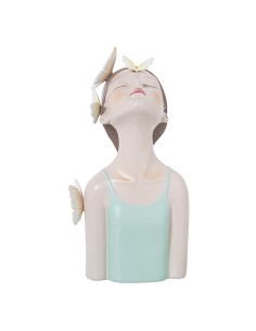 Figura resina mujer con mariposa