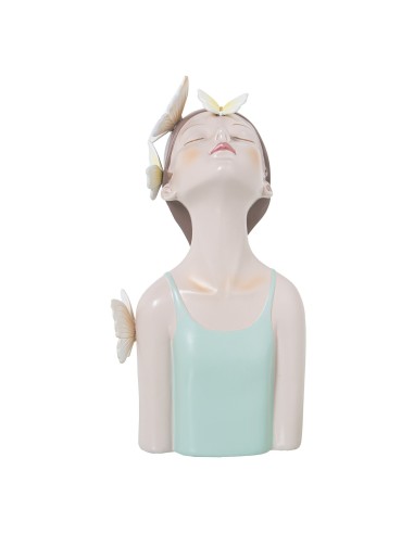 Figura resina mujer con mariposa