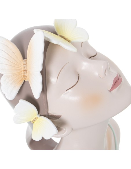 Figura resina mujer con mariposa