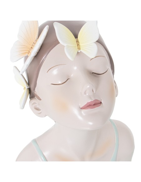 Figura resina mujer con mariposa