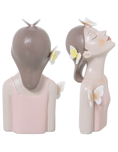 Figura resina mujer con mariposas