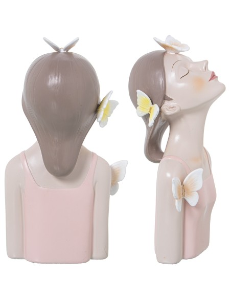 Figura resina mujer con mariposas
