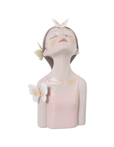 Figura resina mujer con mariposas