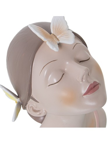 Figura resina mujer con mariposas