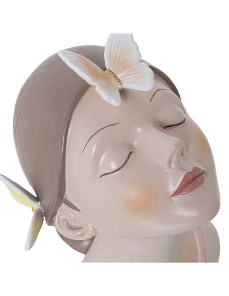 Figura resina mujer con mariposas