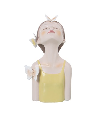 Figura resina mujer con mariposas