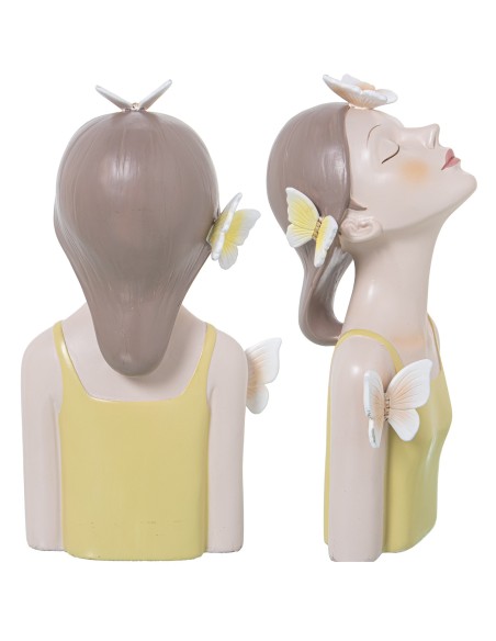 Figura resina mujer con mariposas
