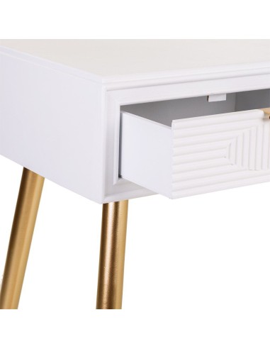 Mueble de Entrada Blanco y Oro 2 cajones