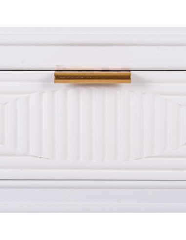 Mueble de Entrada Blanco y Oro 2 cajones