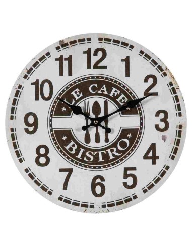 Reloj de pared madera blanco