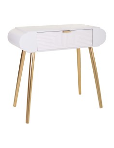 Mueble de Entrada Blanco y Oro 1 cajón