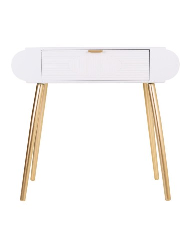 Mueble de Entrada Blanco y Oro 1 cajón