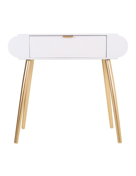 Mueble de Entrada Blanco y Oro 1 cajón
