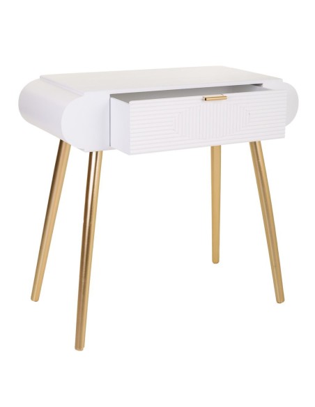 Mueble de Entrada Blanco y Oro 1 cajón