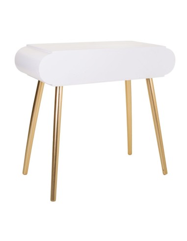 Mueble de Entrada Blanco y Oro 1 cajón