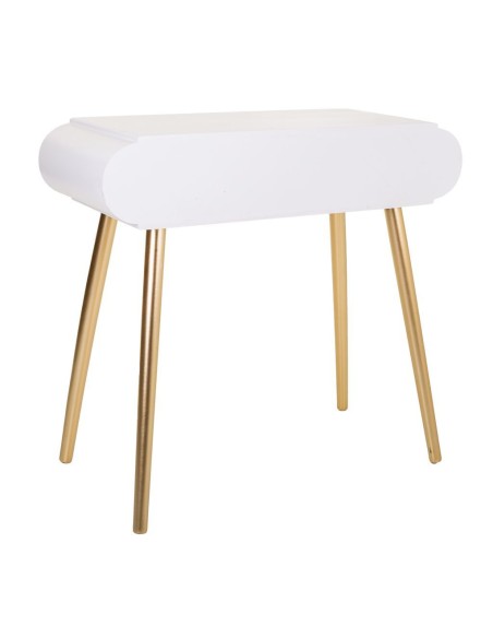 Mueble de Entrada Blanco y Oro 1 cajón