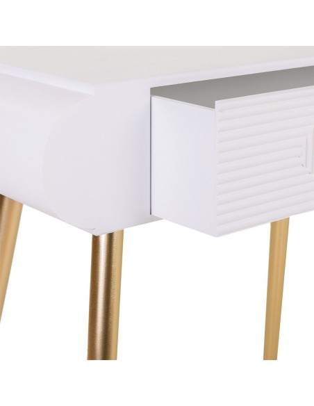 Mueble de Entrada Blanco y Oro 1 cajón