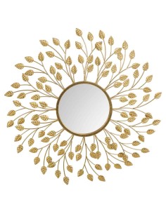 Espejo metal dorado hojas 2