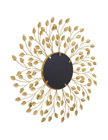 Espejo metal dorado hojas