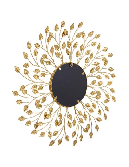 Espejo metal dorado hojas