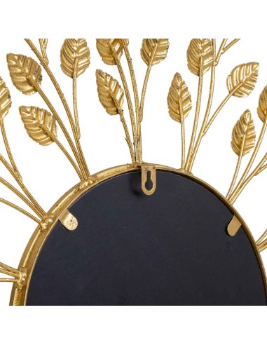 Espejo metal dorado hojas