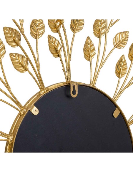 Espejo metal dorado hojas