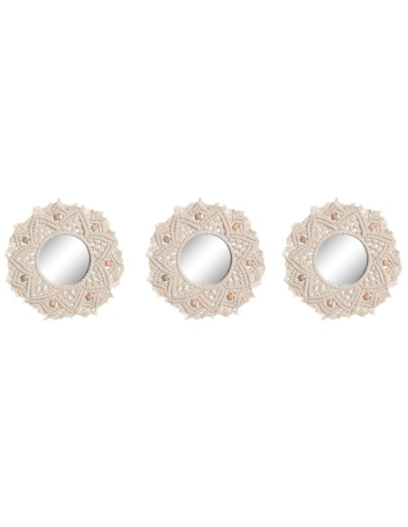 Juego 3 espejo macramé