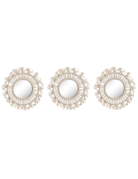 Juego 3 espejos macramé