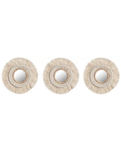 Juego 3 espejos macramé