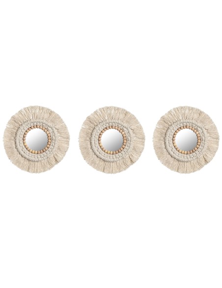 Juego 3 espejos macramé