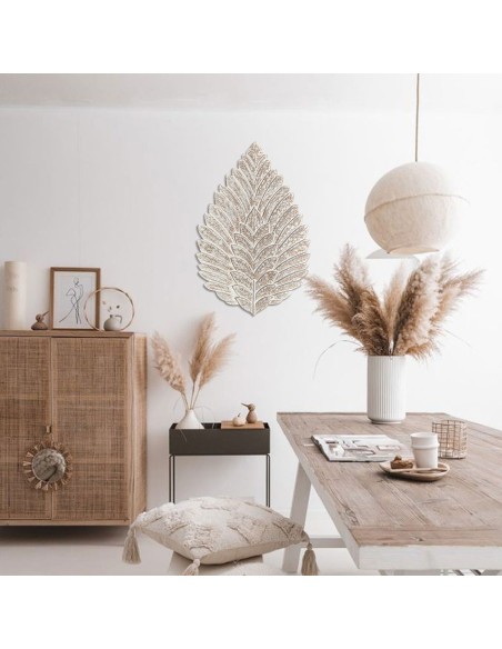 Hoja de madera tallada para pared