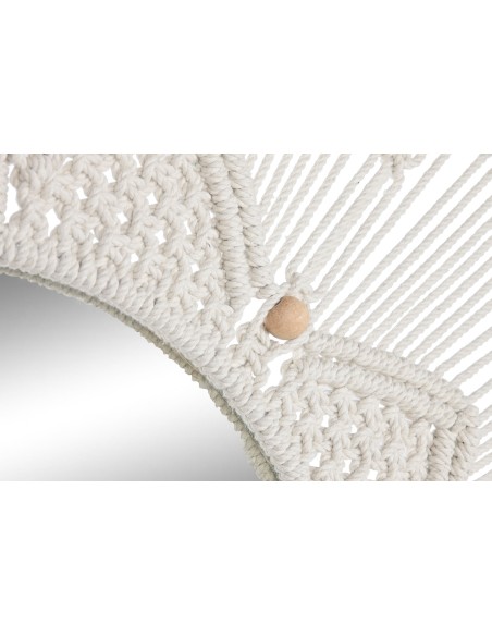 Espejo macramé beige