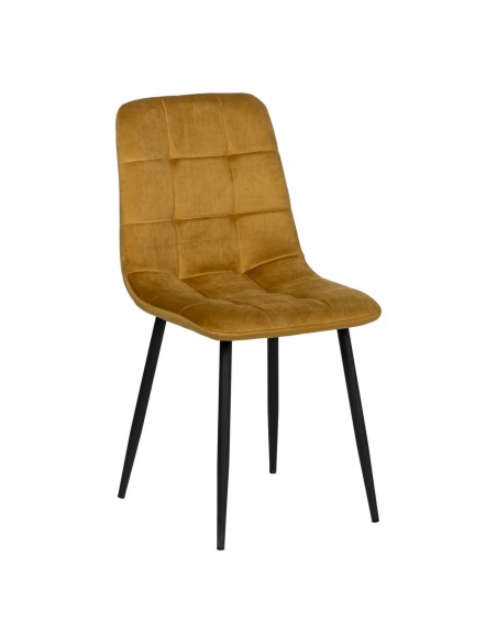 Silla terciopelo mostaza