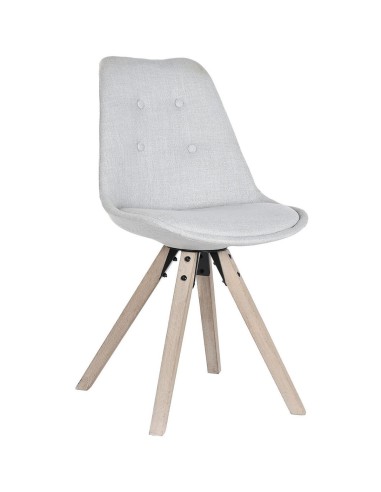 Silla tela Gris y Madera de Roble