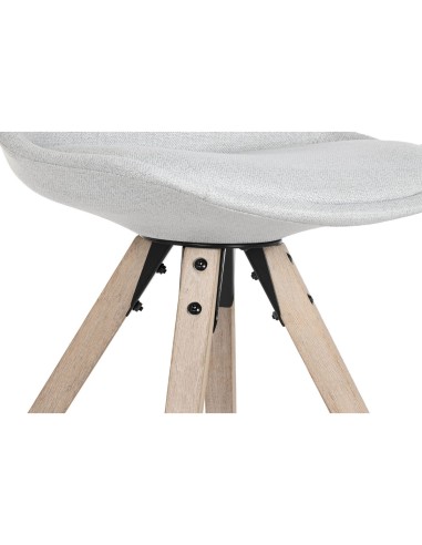 Silla tela Gris y Madera de Roble