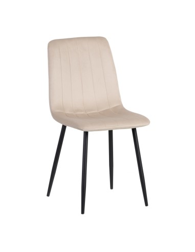 Silla beige terciopelo Líneas