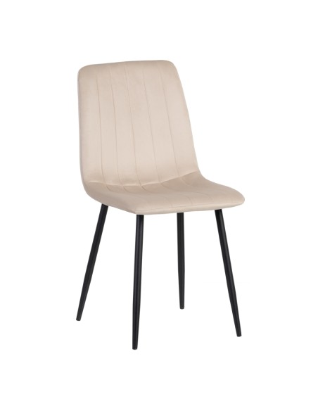 Silla beige terciopelo Líneas