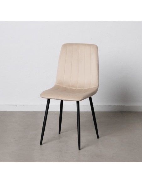 Silla beige terciopelo