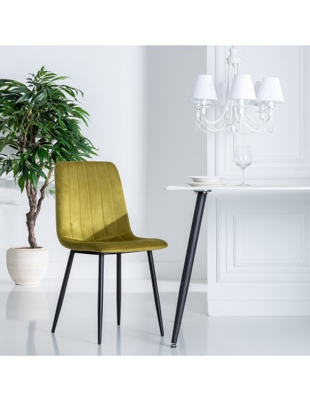 Silla terciopelo verde oliva