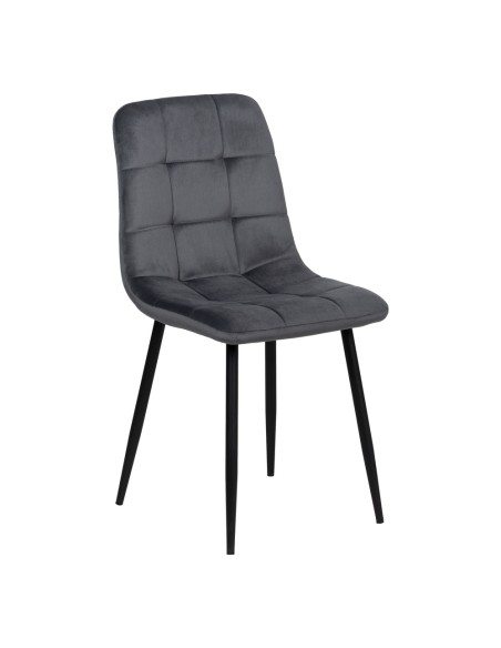 Silla terciopelo gris oscuro