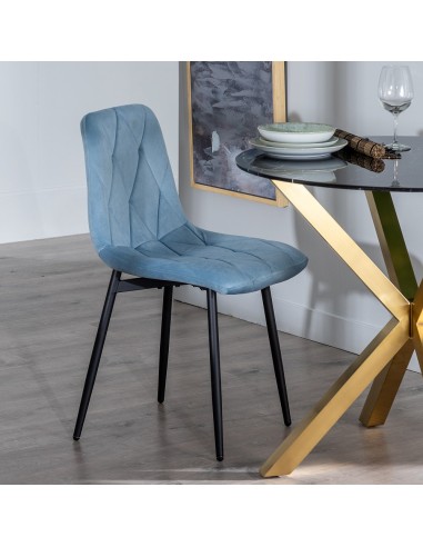 Silla terciopelo azul hielo