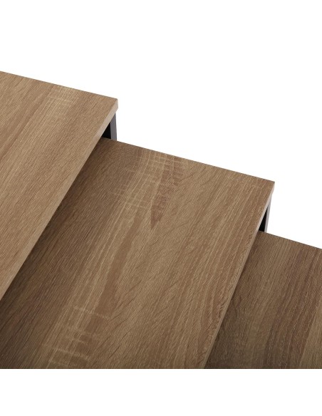 Juego 3 mesas madera y metal