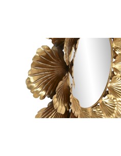 Espejo metal hoja dorado 2