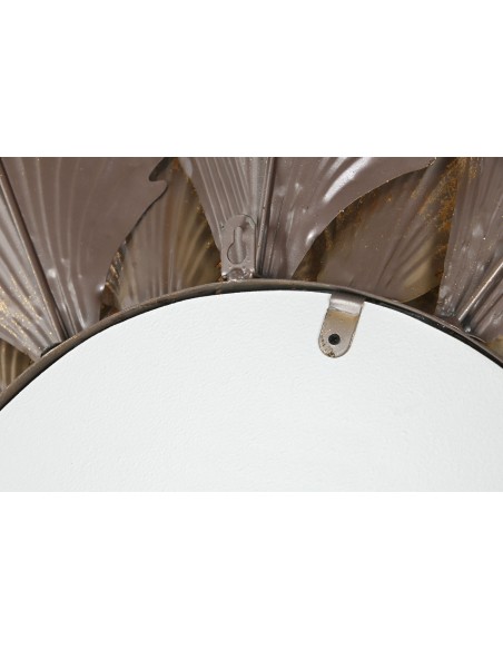 Espejo metal hoja dorado